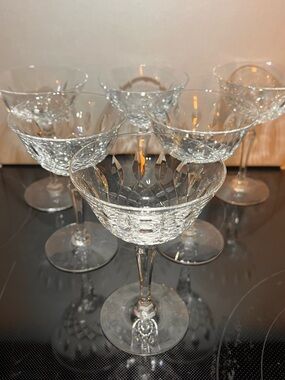 Tiffin-Franciscan Elyse Set of 6 Cut Crystal Champagne/Tall Sherbert